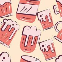 pattern background with beer icons Vector illustration