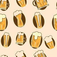 pattern background with beer icons Vector illustration