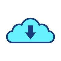 nube descargar icono aislar en blanco antecedentes vector