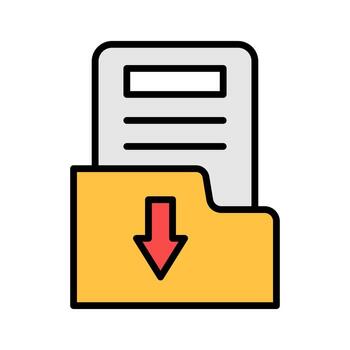 descargar archivo icono. archivo documento símbolo botón - documento flecha aislar en blanco antecedentes vector