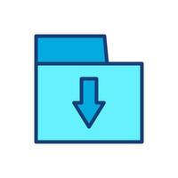 Download folder icon isolate on white background vector