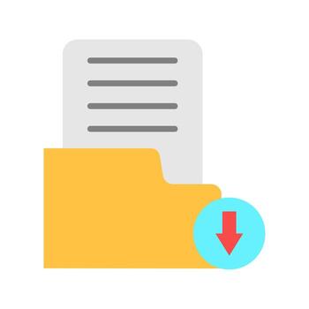 descargar archivo icono. archivo documento símbolo botón - documento flecha aislar en blanco antecedentes vector