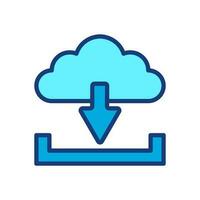 Cloud download icon isolate on white background vector