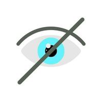 Hide icon eyes. Hidden symbol. Invisible icon. Dead. Invisible sign.No view. Blind icon. Can't see. Hidden visibility. vector