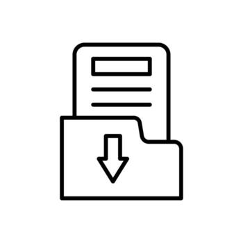 descargar archivo icono. archivo documento símbolo botón - documento flecha aislar en blanco antecedentes vector