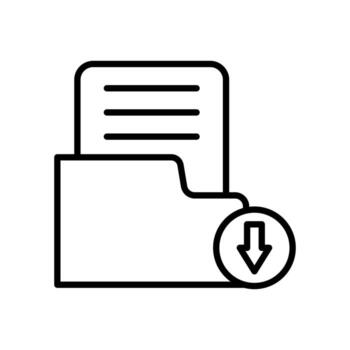 descargar archivo icono. archivo documento símbolo botón - documento flecha aislar en blanco antecedentes vector