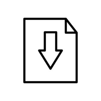 descargar archivo icono. archivo documento símbolo botón - documento flecha aislar en blanco antecedentes vector