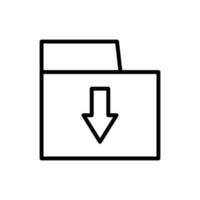 Download folder icon isolate on white background vector