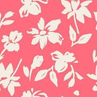 Hand drawn flowers, seamless patterns with floral for fabric, textiles, clothing, wrapping paper, cover, banner, interior decor, abstract backgrounds. vector