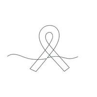 Ribbon drawn in one continuous line. One line drawing, minimalism. Vector illustration.