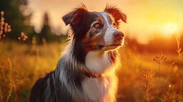 verano retrato de un perro. generativo ai foto