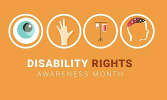 Disability Rights awareness month. background, banner, card, poster, template. Vector illustration.