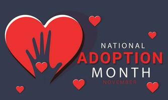 National Adoption month. background, banner, card, poster, template. Vector illustration.