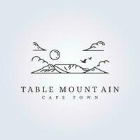 table mountain cape town logo vector illustration design