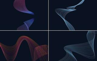 Collection of geometric minimal lines pattern set vector