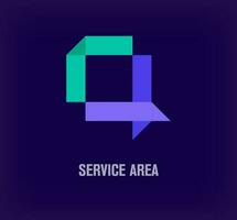 Creative service speech bubble logo. Unique color transitions. Unique company logo template. vector