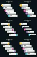 Vector 6 Infographics Pack Presentation slide template 5 Steps cycle diagrams and timelines