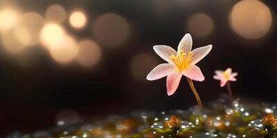 Captivating star of bethleme Flower on Beautiful Blurred Background, AI Generated photo