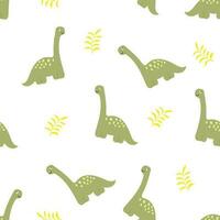 Cute dinosaur silhouette seamless pattern with abstract design elements.prehistoric illustration for kids fashion,textile,clothes,dino character in doodle style. vector