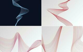 Collection of geometric minimal lines pattern set vector