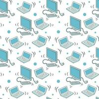 Colored vector pattern consisting of a computer and a laptop
