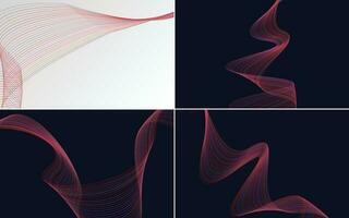 Collection of geometric minimal lines pattern set vector