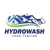 Hydrowash logo design template. Pressure washing elegent logo design. vector