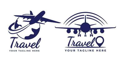 Airplane travel logo template vector