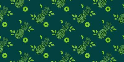 unique abstract summer pineapple fruits seamless pattern background vector