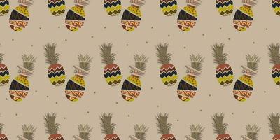 unique abstract summer pineapple fruits seamless pattern background vector