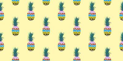 unique abstract summer pineapple fruits seamless pattern background vector