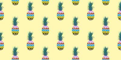 unique abstract summer pineapple fruits seamless pattern background vector