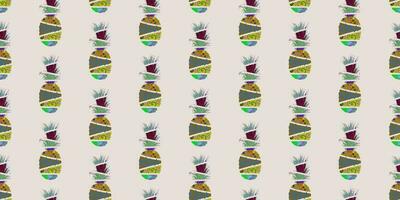 unique abstract summer pineapple fruits seamless pattern background vector