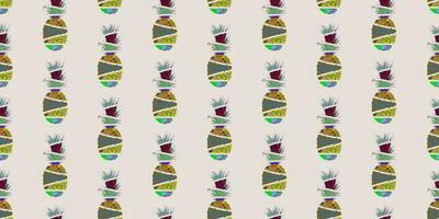 unique abstract summer pineapple fruits seamless pattern background vector