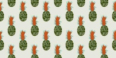 unique abstract summer pineapple fruits seamless pattern background vector