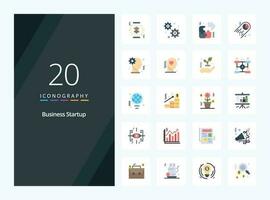 20 Business Startup Flat Color icon for presentation vector