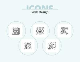 web diseño línea icono paquete 5 5 icono diseño. diente. tecnología. http. lista. digital vector