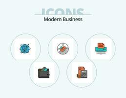 Modern Business Line Filled Icon Pack 5 Icon Design. data. analytic. employee. research. resources vector