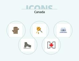 Canada Flat Icon Pack 5 Icon Design. canada. cap. leaf. honey. bee vector