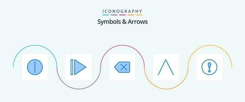 Symbols and Arrows Blue 5 Icon Pack Including . top. warning vector