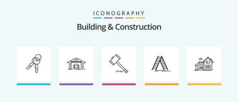 Building And Construction Line 5 Icon Pack Including construction. trowel. building. carpenter. tool. Creative Icons Design vector