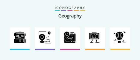 Geo Graphy Glyph 5 Icon Pack Including hang. presentation. destination. cancel. target. Creative Icons Design vector