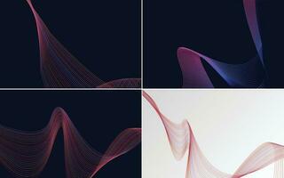 Collection of geometric minimal lines pattern set vector