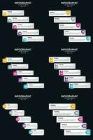 Vector 6 Infographics Pack Presentation slide template 5 Steps cycle diagrams and timelines