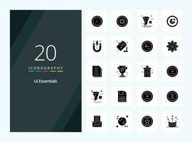 20 Ui Essentials Solid Glyph icon for presentation vector