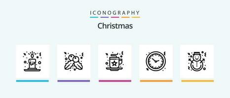 Christmas Line 5 Icon Pack Including lights. christmas. star. bulb. microphone. Creative Icons Design vector