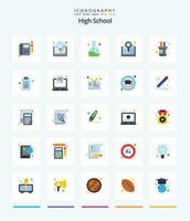 Creative High School 25 Flat icon pack  Such As pencil. search. idea. research. book vector