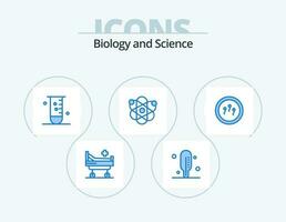 Biology Blue Icon Pack 5 Icon Design. laboratory. biology. laboratory. biochemistry. genetic vector