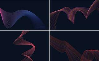 Collection of geometric minimal lines pattern set vector