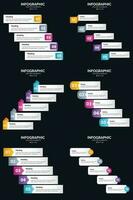 Vector 6 Infographics Pack Presentation slide template 5 Steps cycle diagrams and timelines